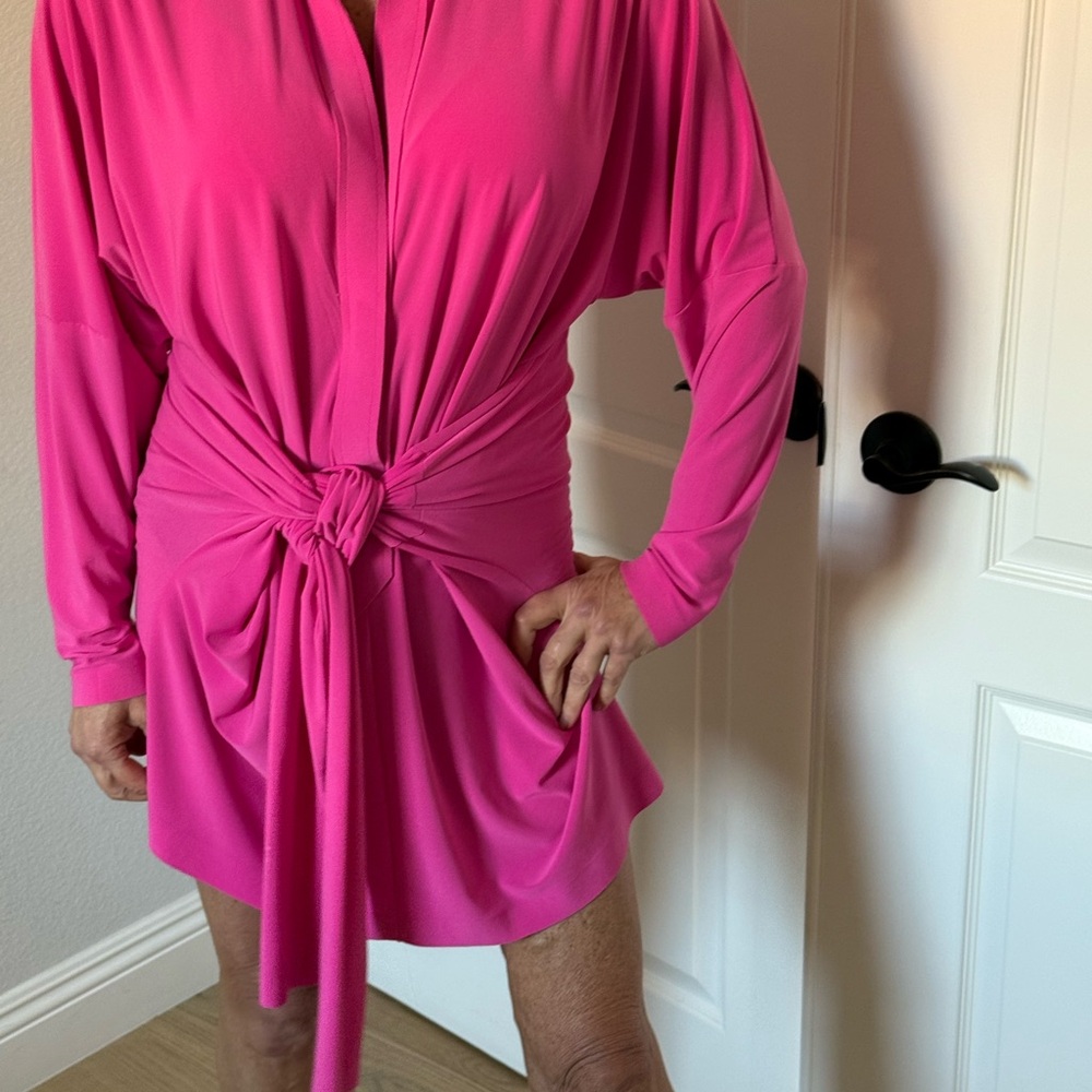Norma Kamali Bright Pink Mini Dress